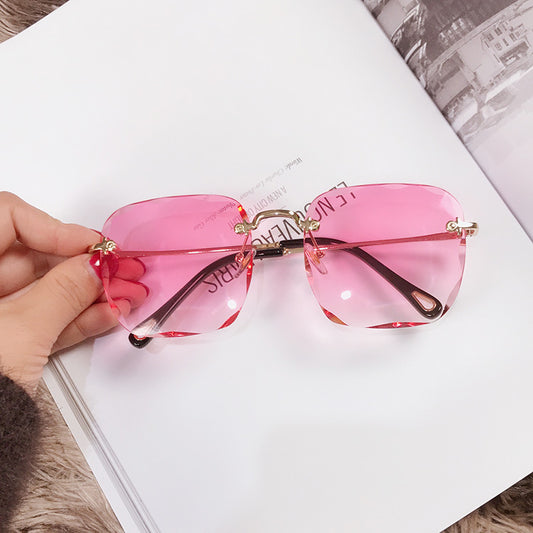 Trendy Square Frameless Sunglasses - Polygonal Style
